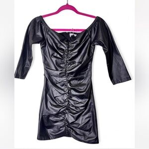 Lucy Paris Black Faux Leather Dress